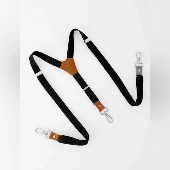 NWOB Black & Brown Men's Minimalist Suspenders - out of original package - Picture 1 of 4
